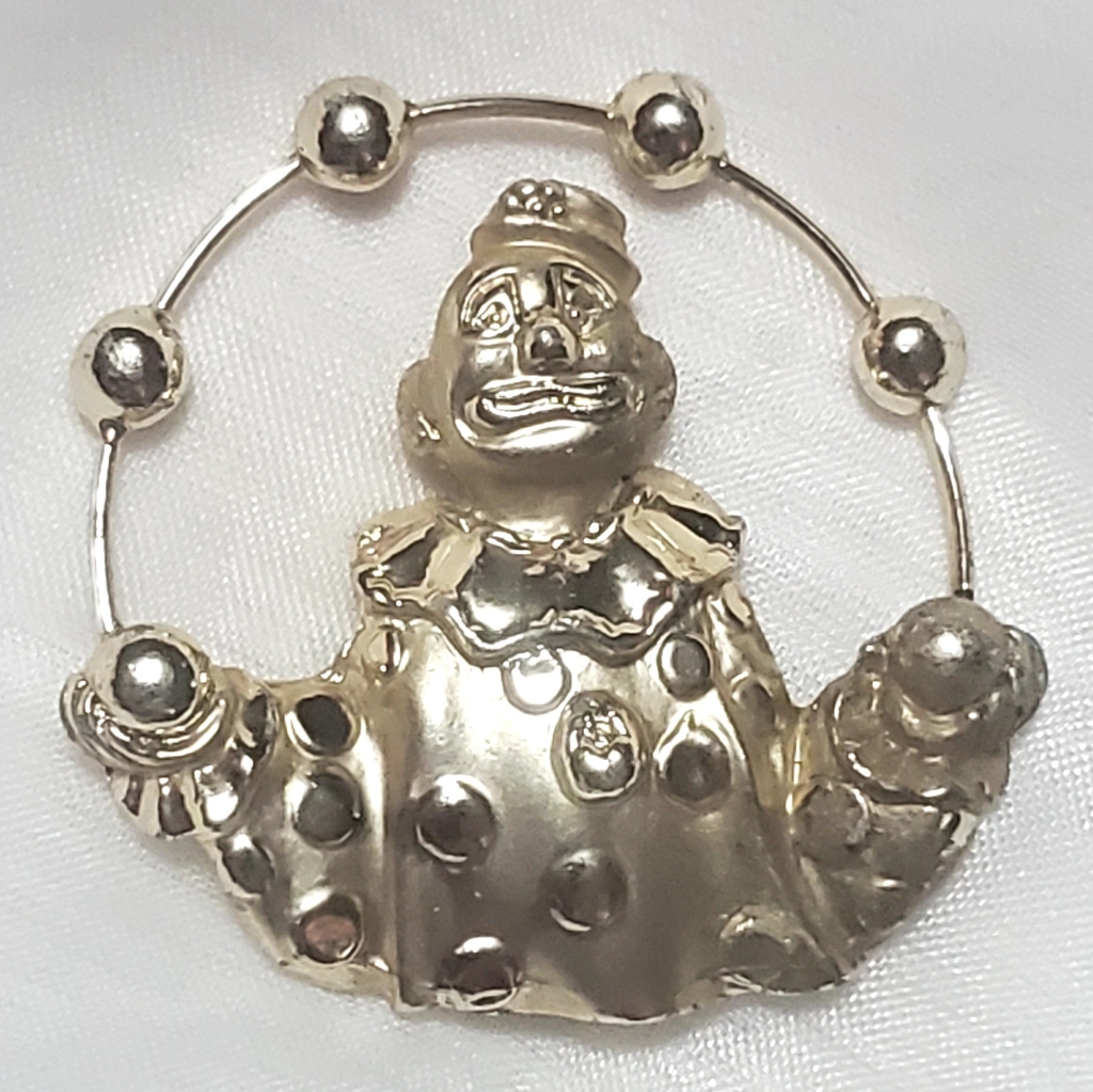 Vtg Ajc Circus Clown Goldtone Juggling Balls 2